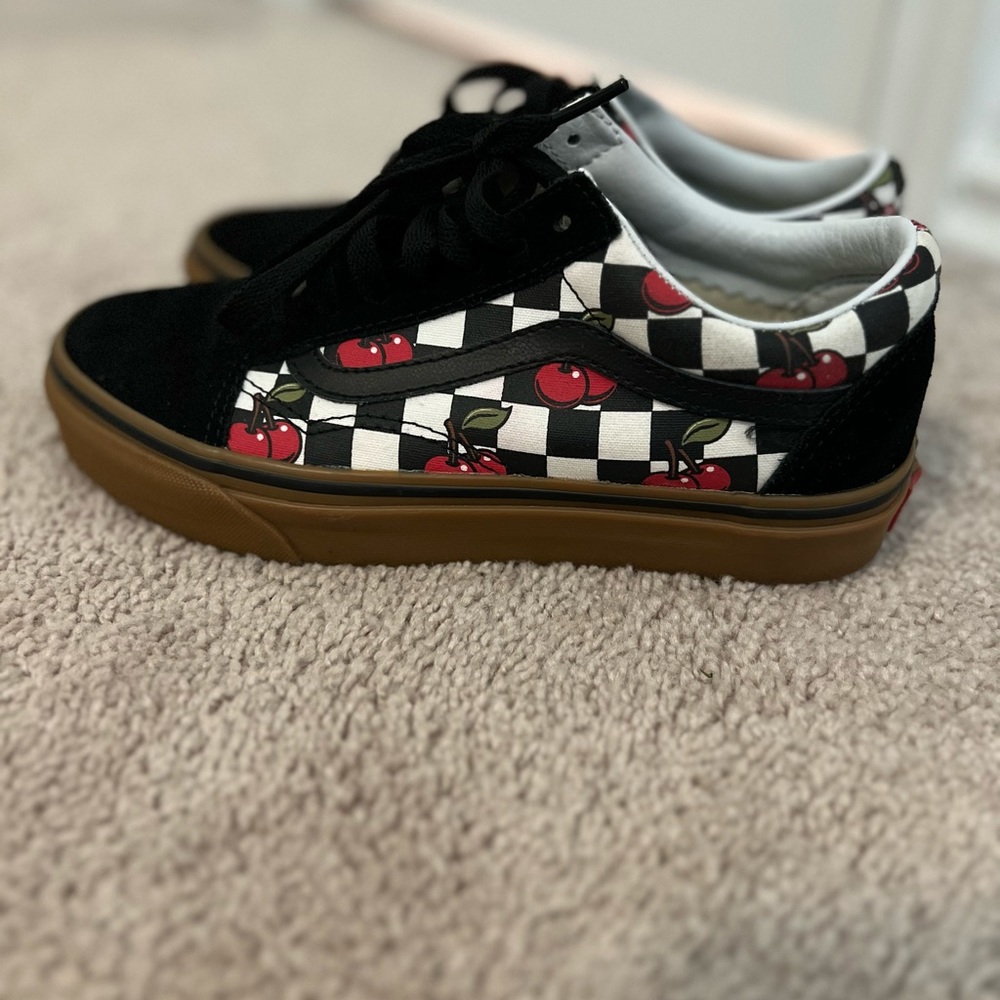 Vans Classic Old Skool Skate Check Cherry Size Mens 4.5 Womens 6 $45*